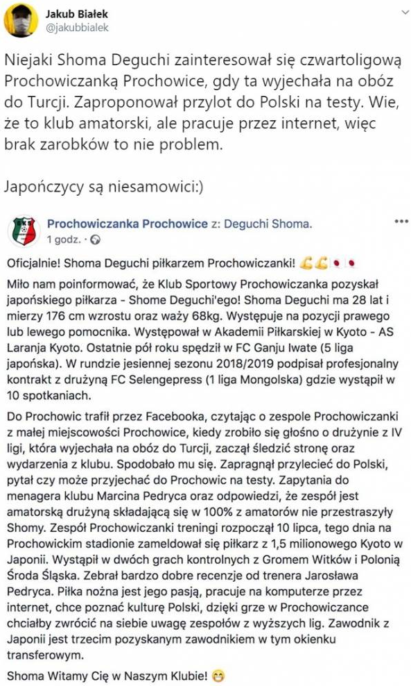 HIT! IV ligowiec z Polski podpisał kontrakt z piłkarzem dzięki... Facebookowi :D